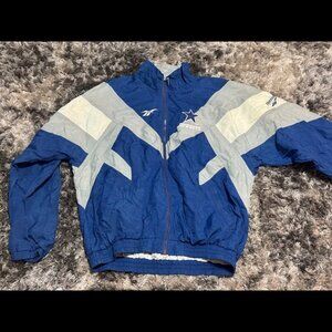 Size L Vintage Reebok NFL Pro Line Dallas Cowboys Mens Blue Full Zip‎ Jacket